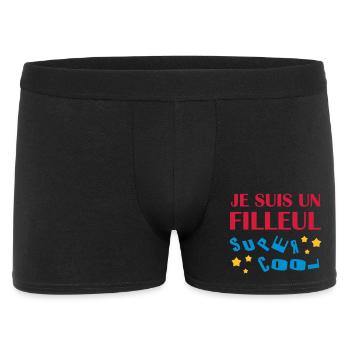 Parrain / Marraine / Filleule / Filleul / Baptême - Boxer Homme - noir - Devant