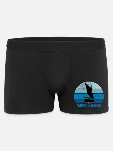 Wieck am Darss with Zeesboot - Men's Boxer Shorts - black