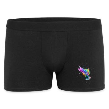Regenbogen-Aquarell Hummingbird Burst - Männer Boxer Shorts - Schwarz - Vorne