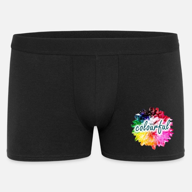Regenbogenblume Farbexplosion - Männer Boxer Shorts - Schwarz