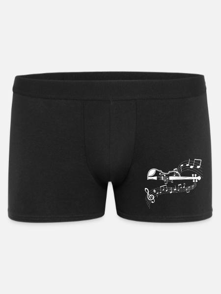 Violin with flowing notes - Men's Boxer Shorts - black