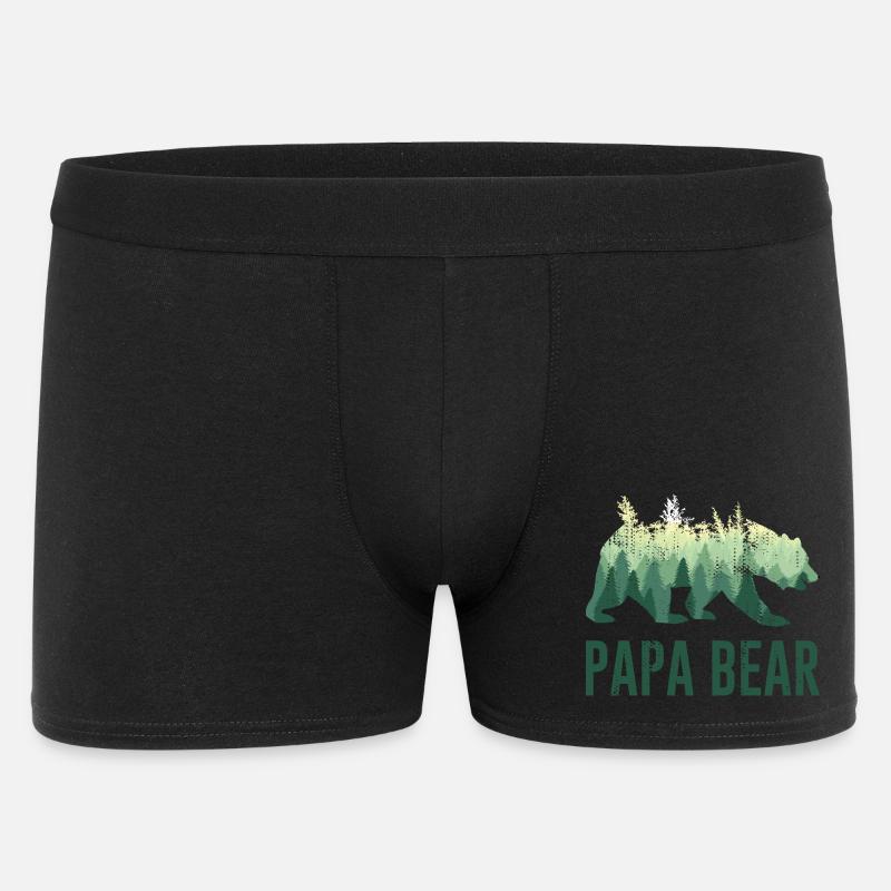 Papa Bear Daddy Vater - Männer Boxer Shorts - Schwarz