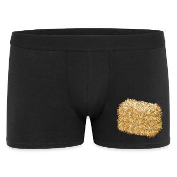 une balle de paille aux couleurs dorées chatoyantes - Boxer Homme - noir - Devant