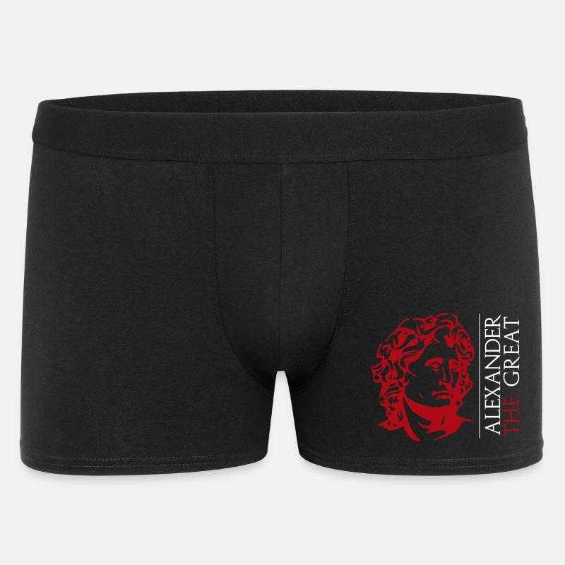 Alexander der Große Rote Büste - Männer Boxer Shorts - Schwarz