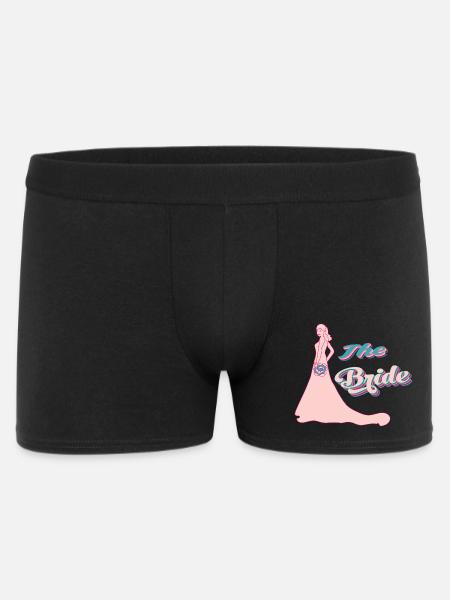 the bride retro pink typographie and silhouette - Men's Boxer Shorts - black