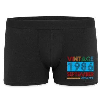 Vintage September 1986 39 Year Old Birthday Gifts - Men's Boxer Shorts - black - Front