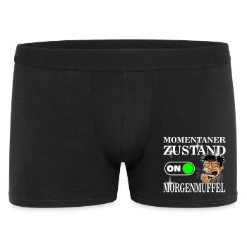 Morgenmuffel ohne Kaffee T-Shirt Geschenk Idee - Männer Boxer Shorts - Schwarz - Vorne