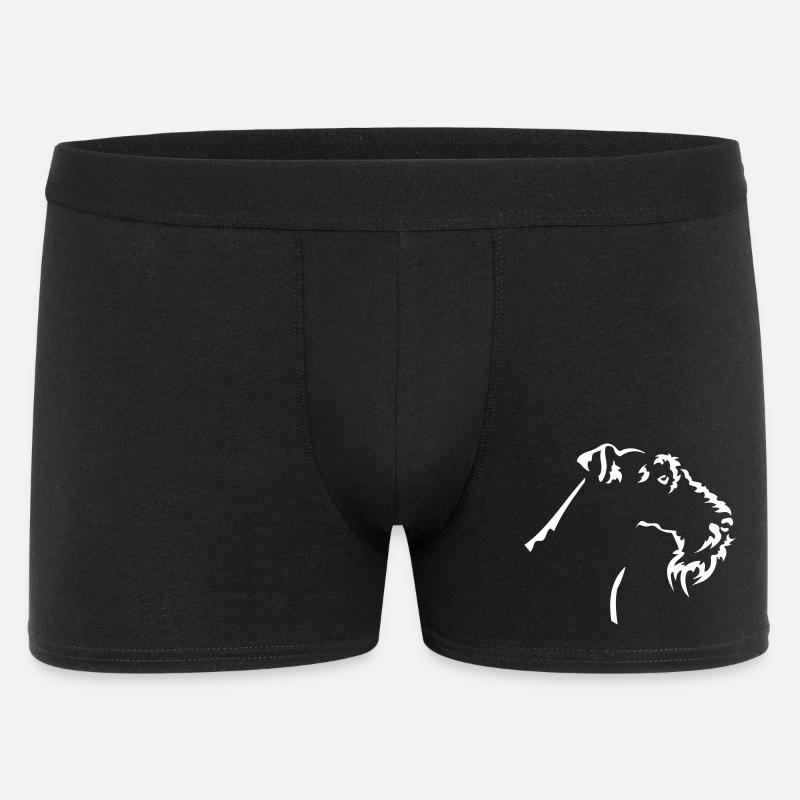 Foxterrier Kopf "Black Edition" - Männer Boxer Shorts - Schwarz