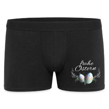 Frohe Ostern Osterei Deko - Männer Boxer Shorts - Schwarz - Vorne