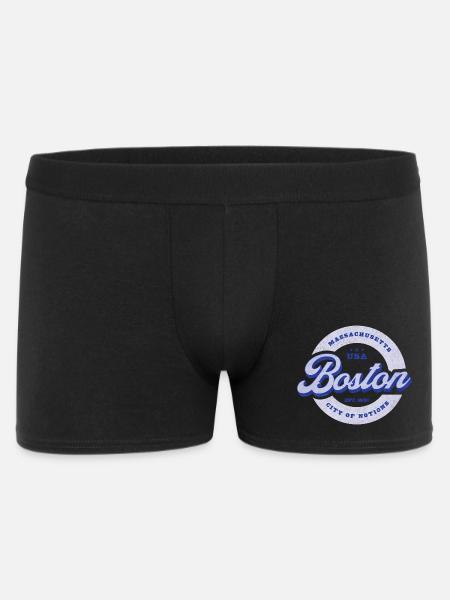 Boston Lettering Circle Badge - Men's Boxer Shorts - black
