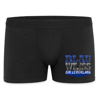 Blau Weiss ein Leben Lang - Männer Boxer Shorts - Schwarz - Vorne