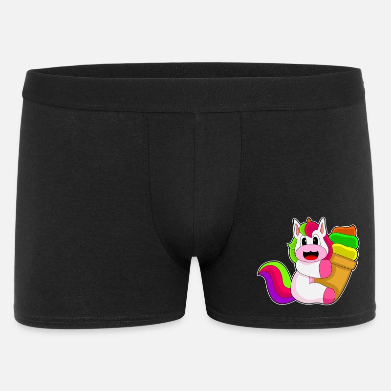 Einhorn Waffeleis - Männer Boxer Shorts - Schwarz