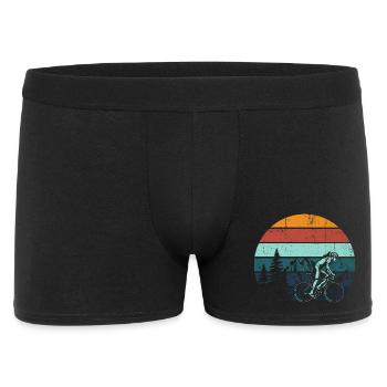 Coucher de soleil rétro Mountain Rider - Boxer Homme - noir - Devant