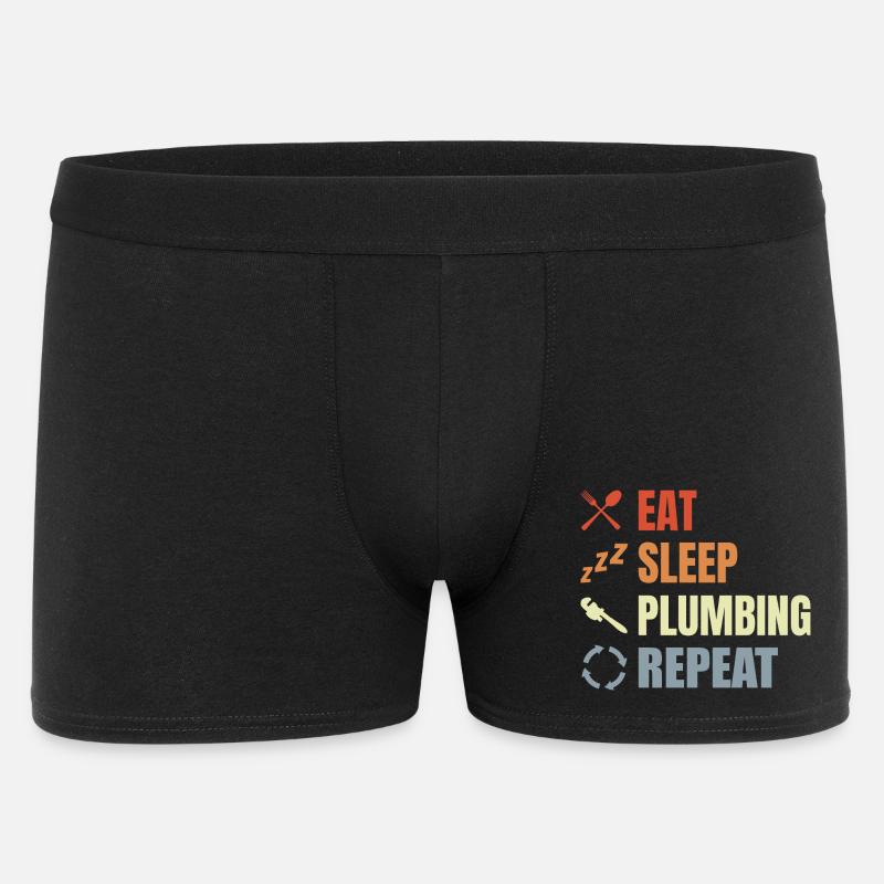 Manger Sommeil Plomberie Répéter - Boxer Homme - noir