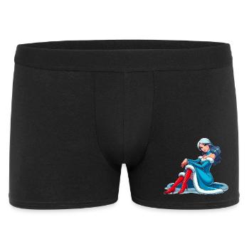 Ded Moroz Snegurotschka russischer Weihnachtsmann - Männer Boxer Shorts - Schwarz - Vorne