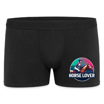 Reiter-Emblem - Männer Boxer Shorts - Schwarz - Vorne