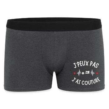 couture, broderie, machine à coudre - Boxer Homme - charbon - Devant