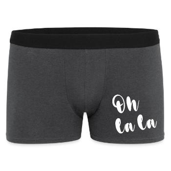 OH LA LA - Männer Boxer Shorts - Anthrazit - Vorne