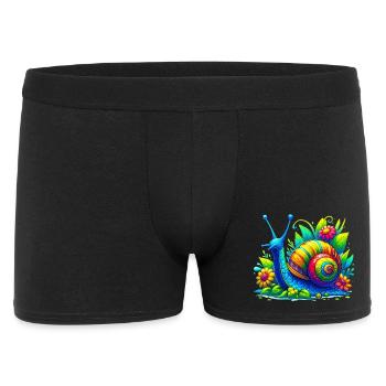 Schnecke - Männer Boxer Shorts - Schwarz - Vorne