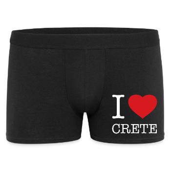 I LOVE CRETE Kreta - Männer Boxer Shorts - Schwarz - Vorne