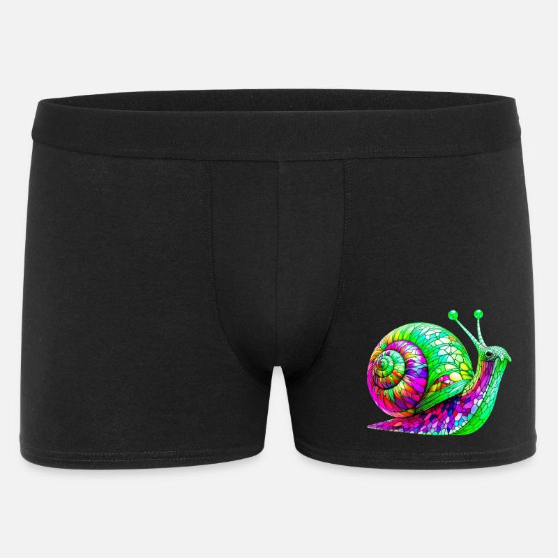 Schnecke - Männer Boxer Shorts - Schwarz