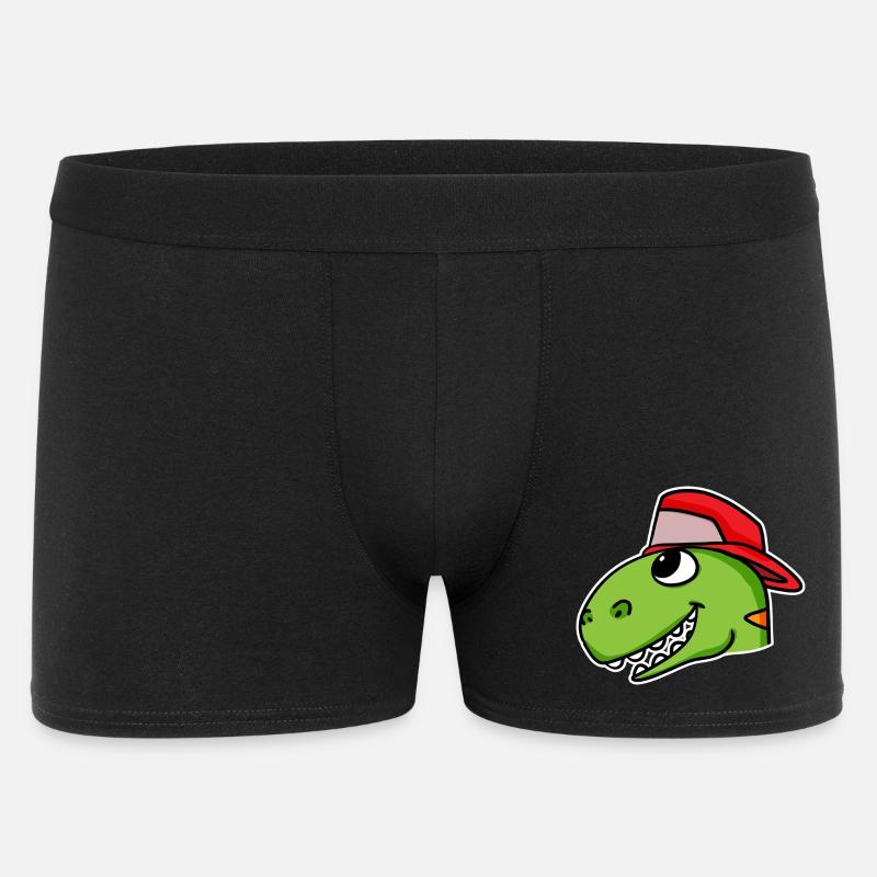 Dinosaurier Kopf Dino - Männer Boxer Shorts - Schwarz