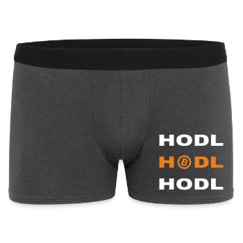 Bitcoin - Hodl Hodl Hodl - Männer Boxer Shorts - Anthrazit - Vorne