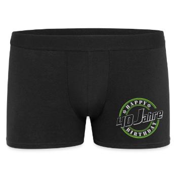 40th Birthday, 40 Happy Birthday Seal - Men's Boxer Shorts - black - Front