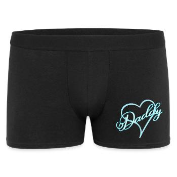 Papa avec coeur garçon bleu - Boxer Homme - noir - Devant