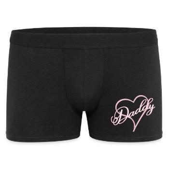 Daddy mit Herz Mädchen rosa - Männer Boxer Shorts - Schwarz - Vorne