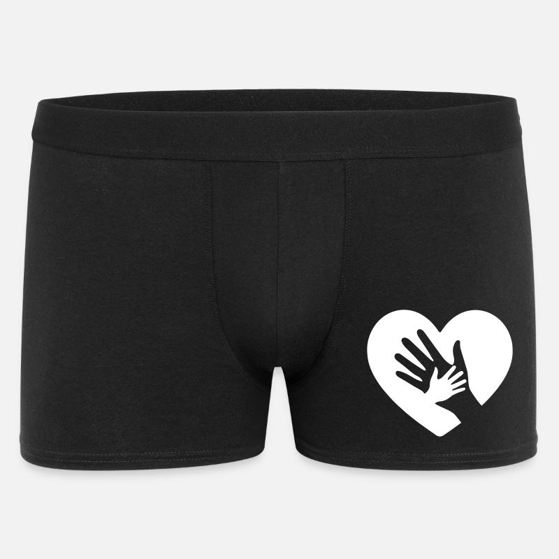 Hand aufs Herz - Männer Boxer Shorts - Schwarz