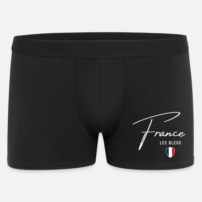 Frankreich, minimalistisches, elegantes Design - Männer Boxer Shorts - Schwarz