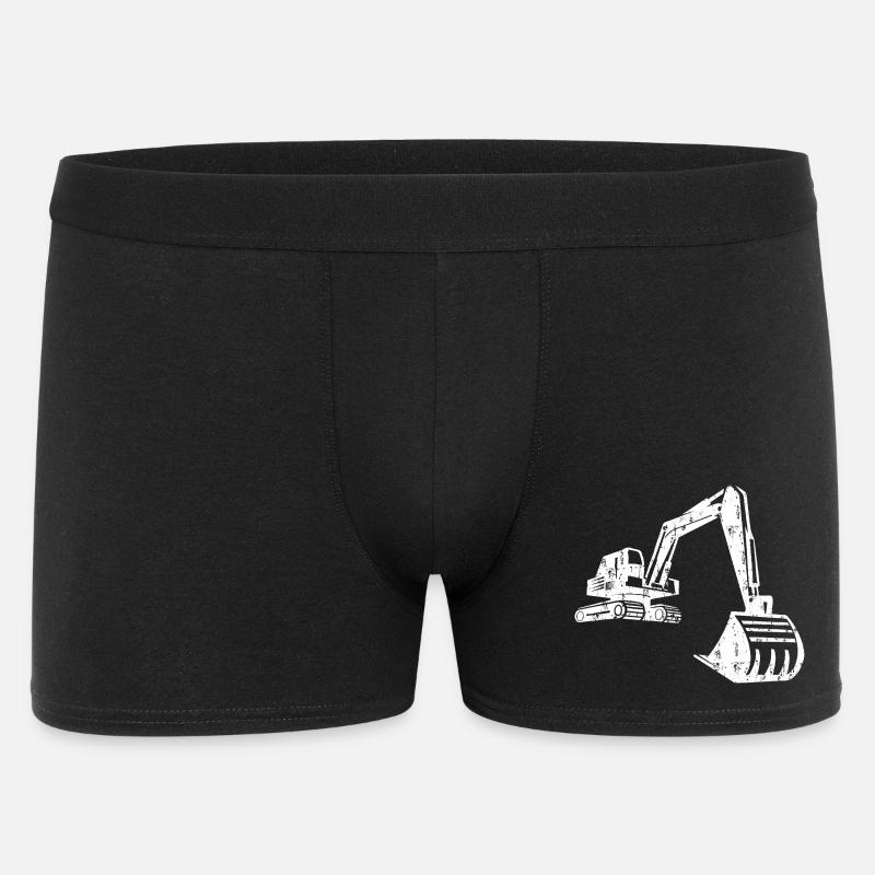 Bagger Silhouette Bauarbeiter Grunge Design - Männer Boxer Shorts - Schwarz
