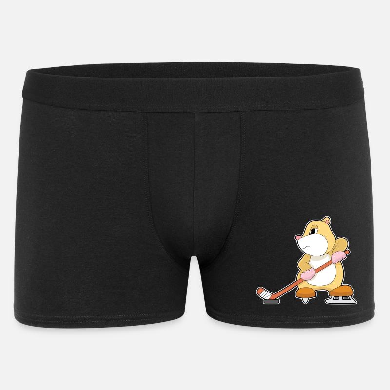Hamster Eishockey Eishockeyschläger - Männer Boxer Shorts - Schwarz
