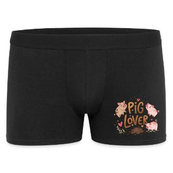 Design Amusant de Porc Amoureux - Boxer Homme - noir - Devant