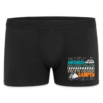 Camper Camping Wohnwagen Spruch - Männer Boxer Shorts - Schwarz - Vorne