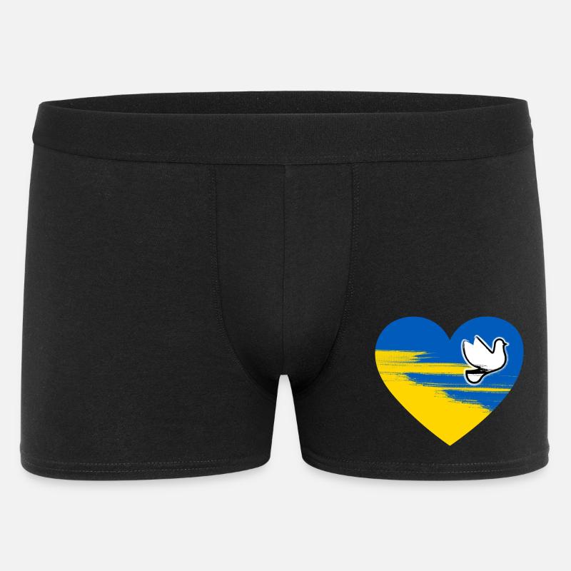 Ukraine Frieden Herz Design - Männer Boxer Shorts - Schwarz