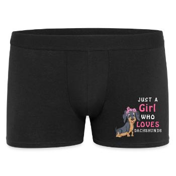 La fille aime les teckels T-shirt - Boxer Homme - noir - Devant