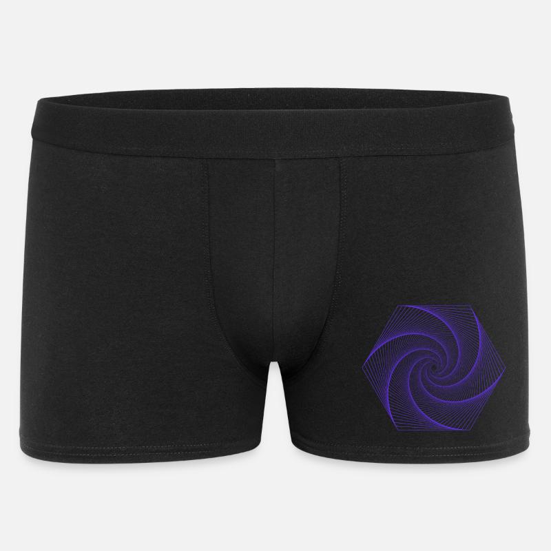 Spiral in hexagonal pattern - Men's Boxer Shorts - black