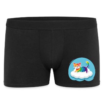 Un chat hétéroclite flotte sur un nuage (jour) - Boxer Homme - noir - Devant
