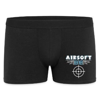 Airsoft Airsofter Rentner Rente Ruhestand - Männer Boxer Shorts - Schwarz - Vorne