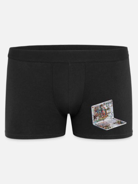 Transparent CAD circuit art on laptops - Men's Boxer Shorts - black
