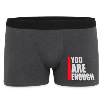 You Are Enough Self Love Motivational Quote - Men's Boxer Shorts - charcoal grey - Front