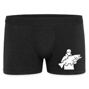 Angler pride: Classic fisherman silhouette - Men's Boxer Shorts - black - Front
