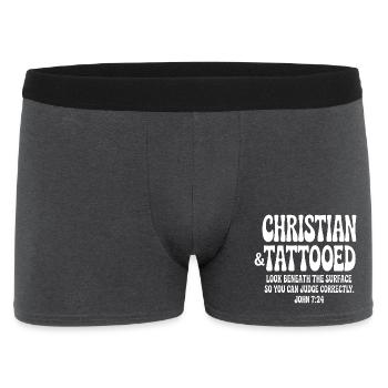 Jean chrétien et tatoué 7:24 Tee - Boxer Homme - charbon - Devant