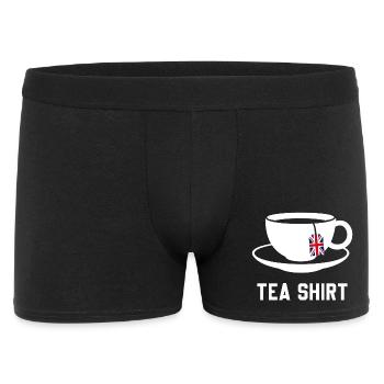 Chemise thé – Jeu de mots calme avec la tasse de thé - Boxer Homme - noir - Devant