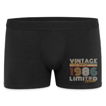 1986 Vintage Retro Birthday Gift - Men's Boxer Shorts - black - Front