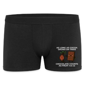 Chocolate is fruit – cocoa humor saying - Men's Boxer Shorts - black - Front