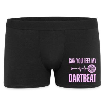 Darts Heartbeat "Can you feel my dartbeat" Hoodie - Men's Boxer Shorts - black - Front