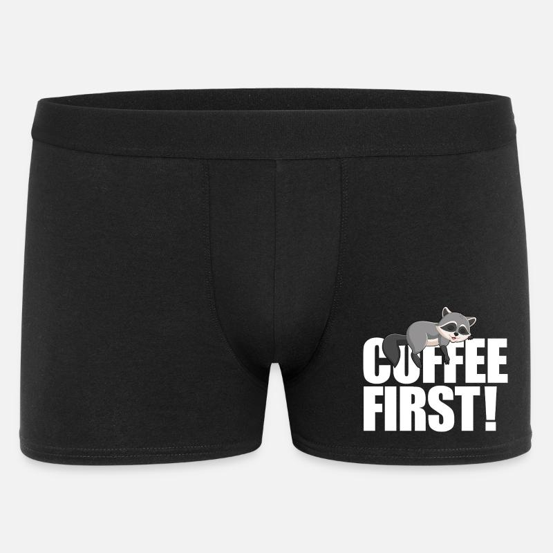 Waschbärkaffee zuerst - Männer Boxer Shorts - Schwarz